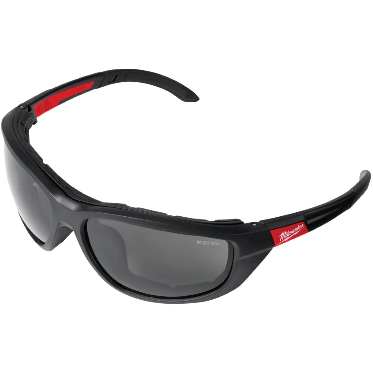 Breathable Milwaukee Red Black Frame Gasketed High Performance Safety Glasses with Tinted Polarized Lenses First-Class