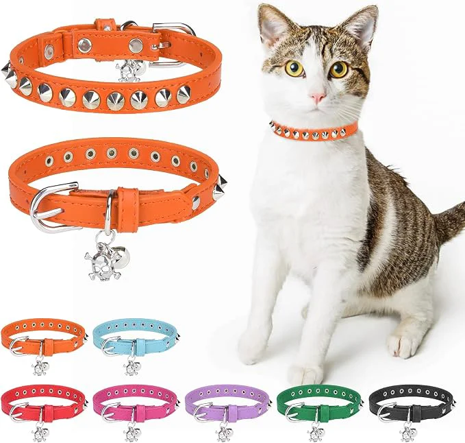 Efficient Leather Cat Collars for Boy Girl Cats Fashionable