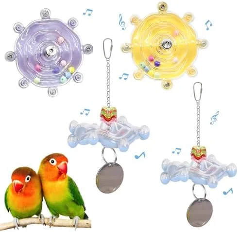 Luxury Bird Toys for Parakeets Colorful Parakeet Toys Wheel Interactive Spinner Professional