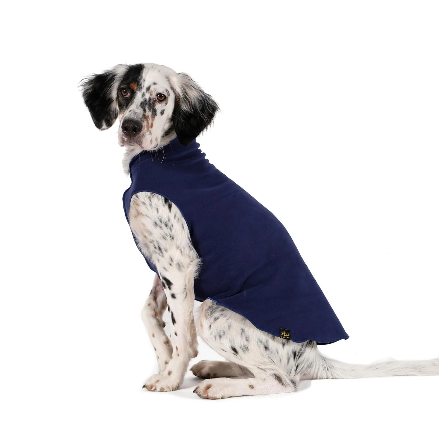 User-Friendly Gold Paw Stretchy Fleece Jacket for Small Dogs – Navy Size 12 USA-Made Machine Washable Official