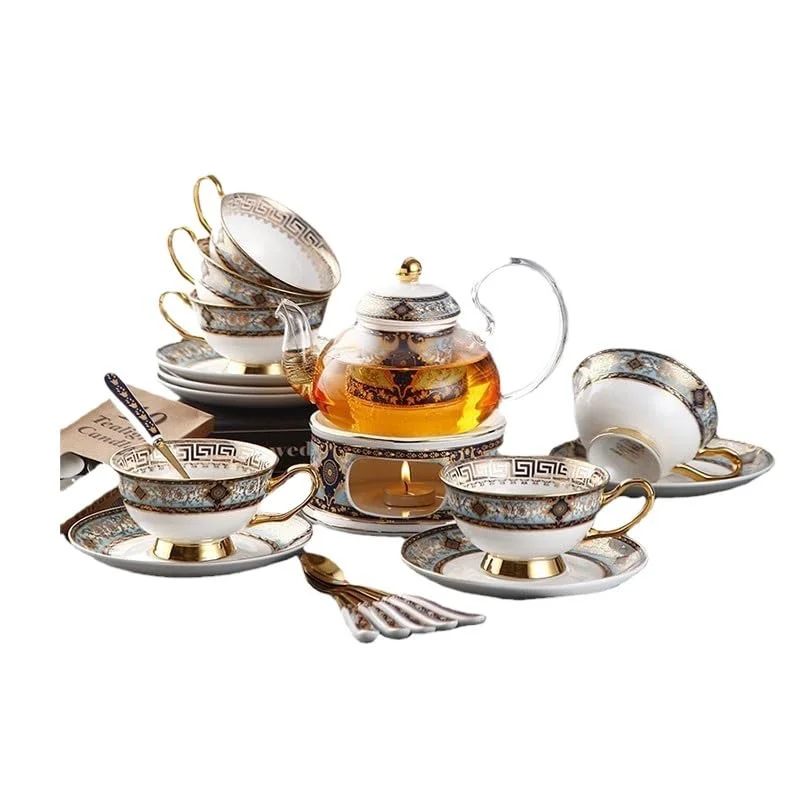 Elegant English Ceramic Cups Afternoon Tea Sets Home Flower Fruit Teapot Wedding Gift Set Functional