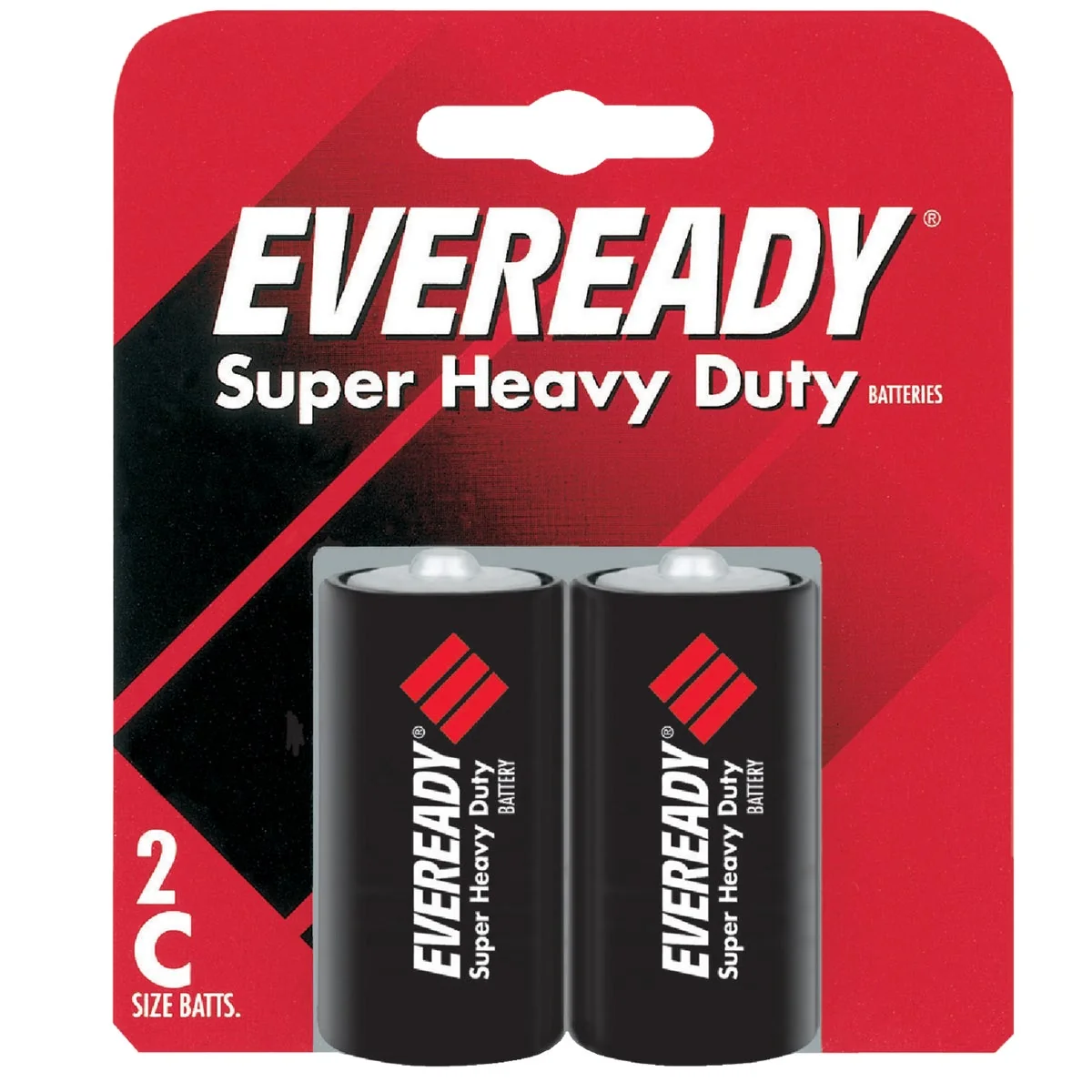 Powerful Eveready Super Heavy Duty C Carbon Zinc Battery 2-Pack Excellent