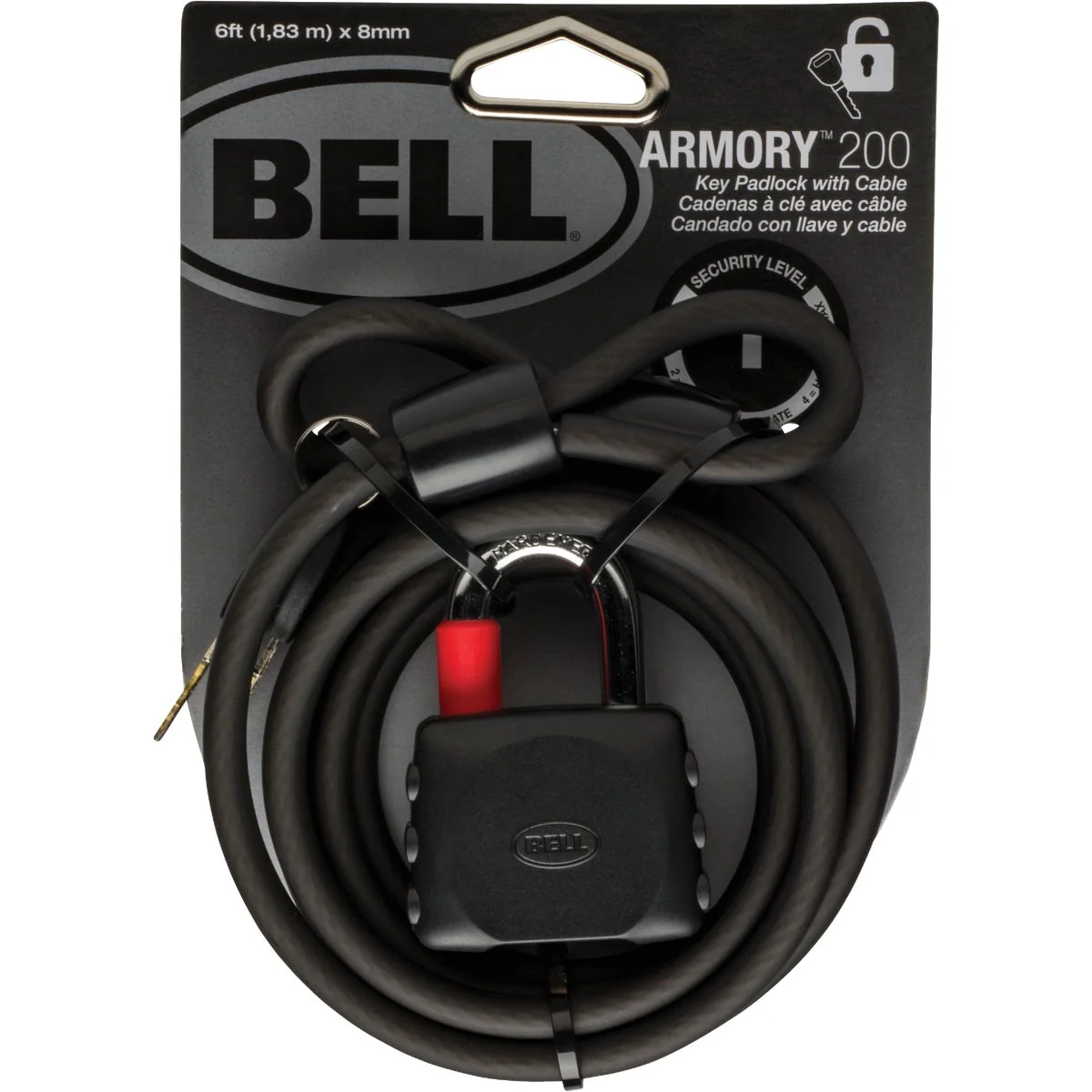 Recyclable Bell Sports 6 Ft. x 8mm Armory Coiling Cable Bicycle Lock Official