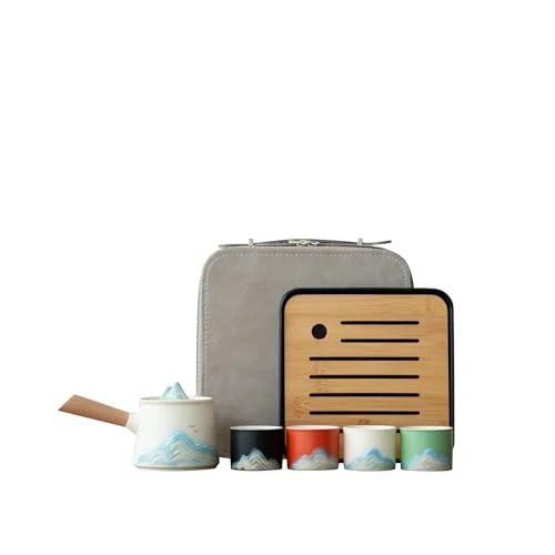 First-Class Portable Chinese Tea Set with Carry Bag 7 Count Official