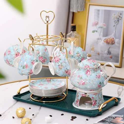 Selected floral porcelain coffee cups set for 6 people Unique