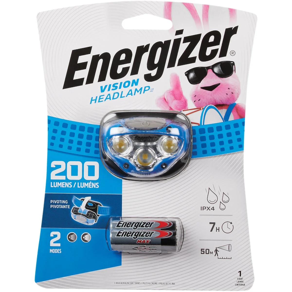 Durable Energizer Vision 200 Lm. LED 3AAA Headlamp Contemporary