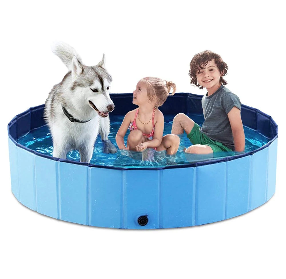 Dependable Jasonwell Foldable Dog Pool – Collapsible Bath Tub for Dogs Pets Blue Comfortable