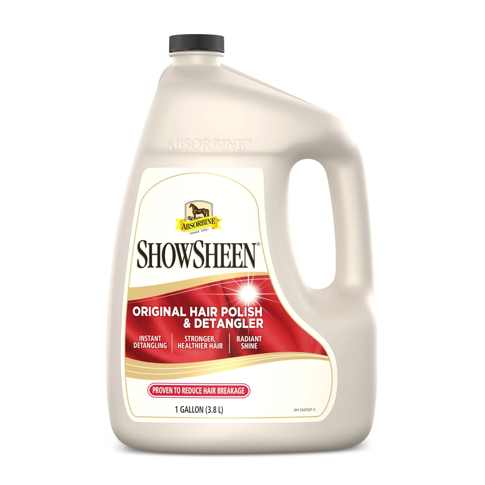 Flexible Absorbine ShowSheen Hair Polish Detangler 128oz Refill Jug — Instant Detangling Shine Coat Protection for Horses Dogs Advanced