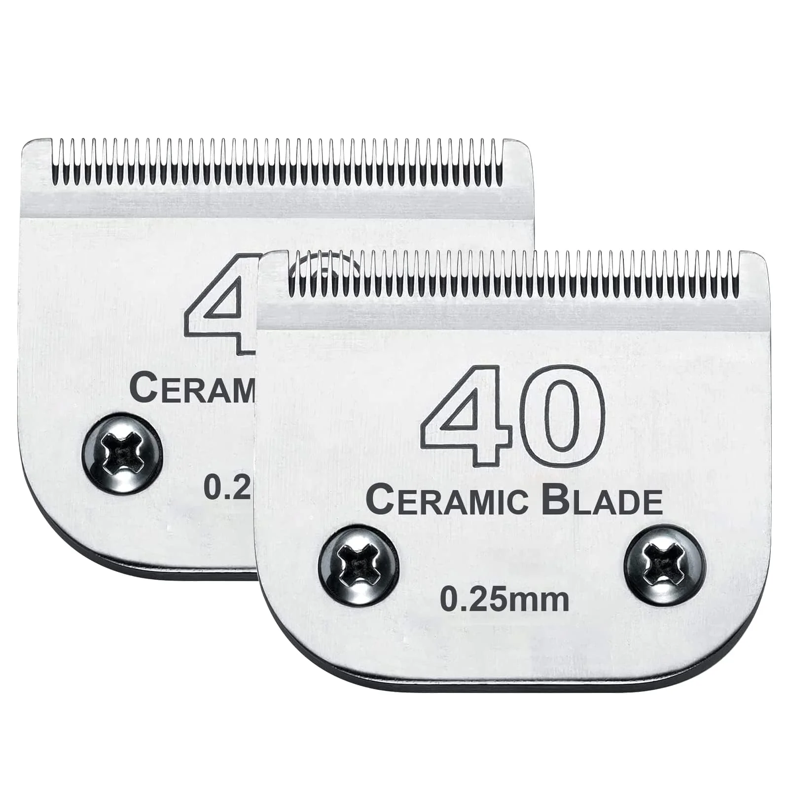 Sustainable Audoc 2Pack 40 Dog Grooming Clipper Blades Ceramic Stainless Steel 0.25mm Fits Andis Oster Wahl Verified