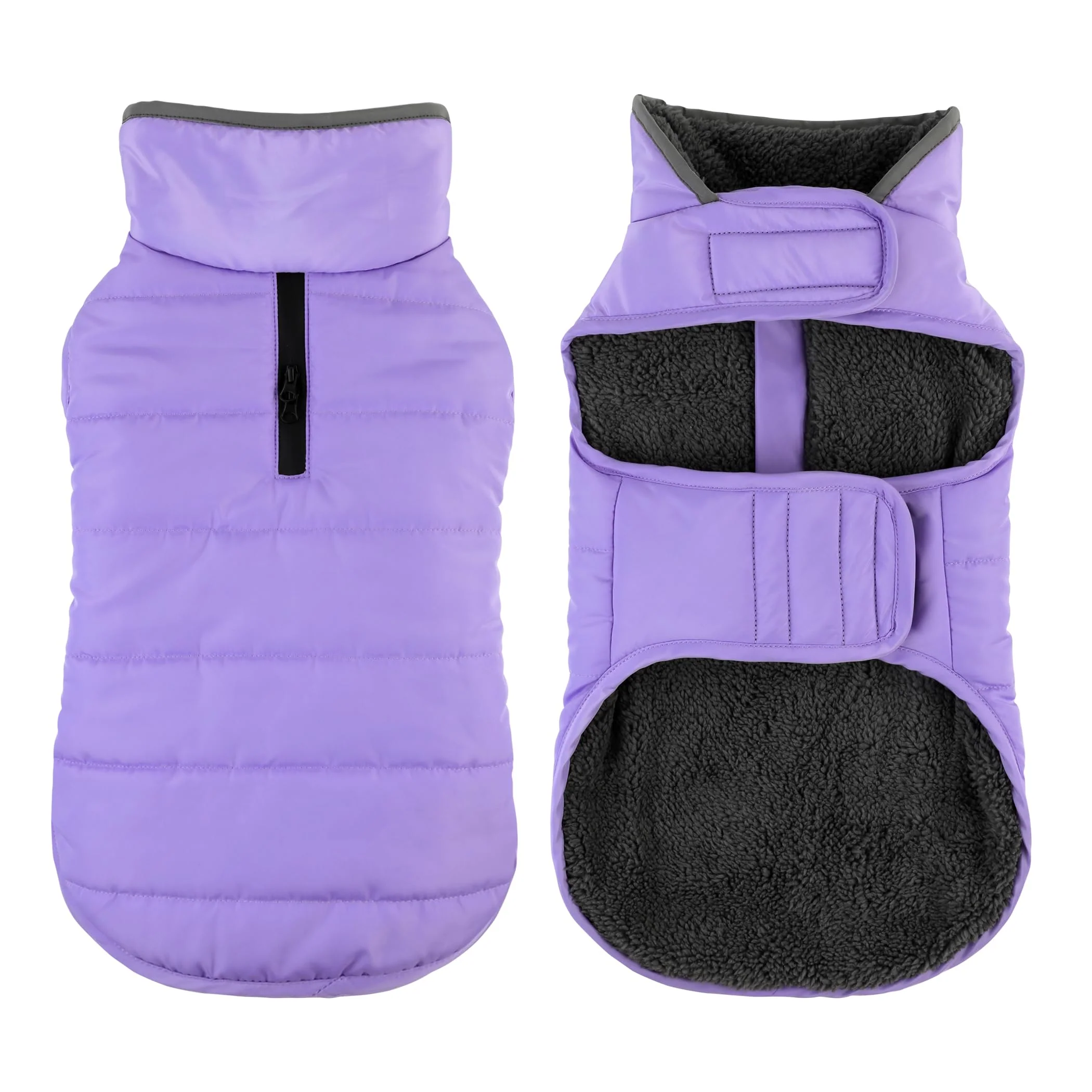 Refined Petglad Dog Winter Coat – Waterproof Jacket with Leash Hole Reflective Warm Fleece Snow Vest Light Purple XL Efficient