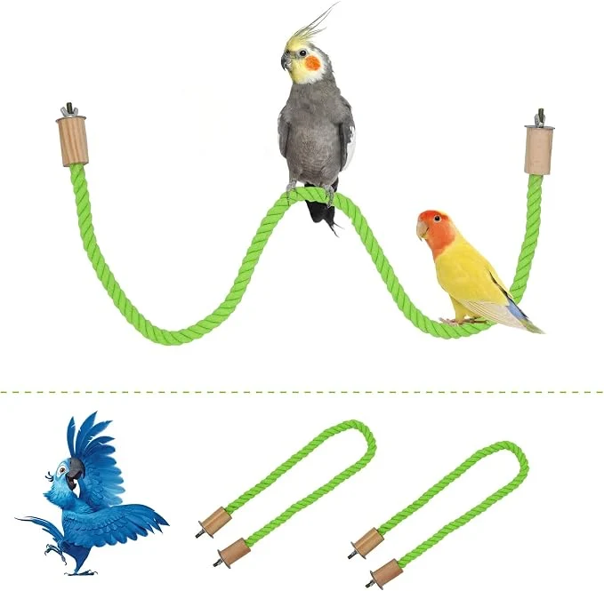 Innovative 2 Pack Bird Hemp Rope Perch Swing Bird Cage Stand Pole Accessories Paw Sustainable