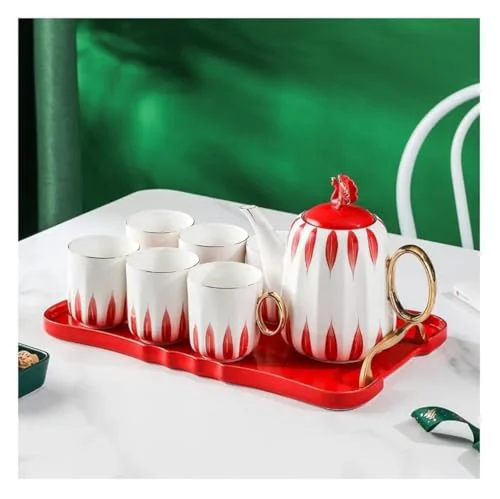 Lightweight 8 Piece Ceramic Tea Set with Tray Environmentally Friendly