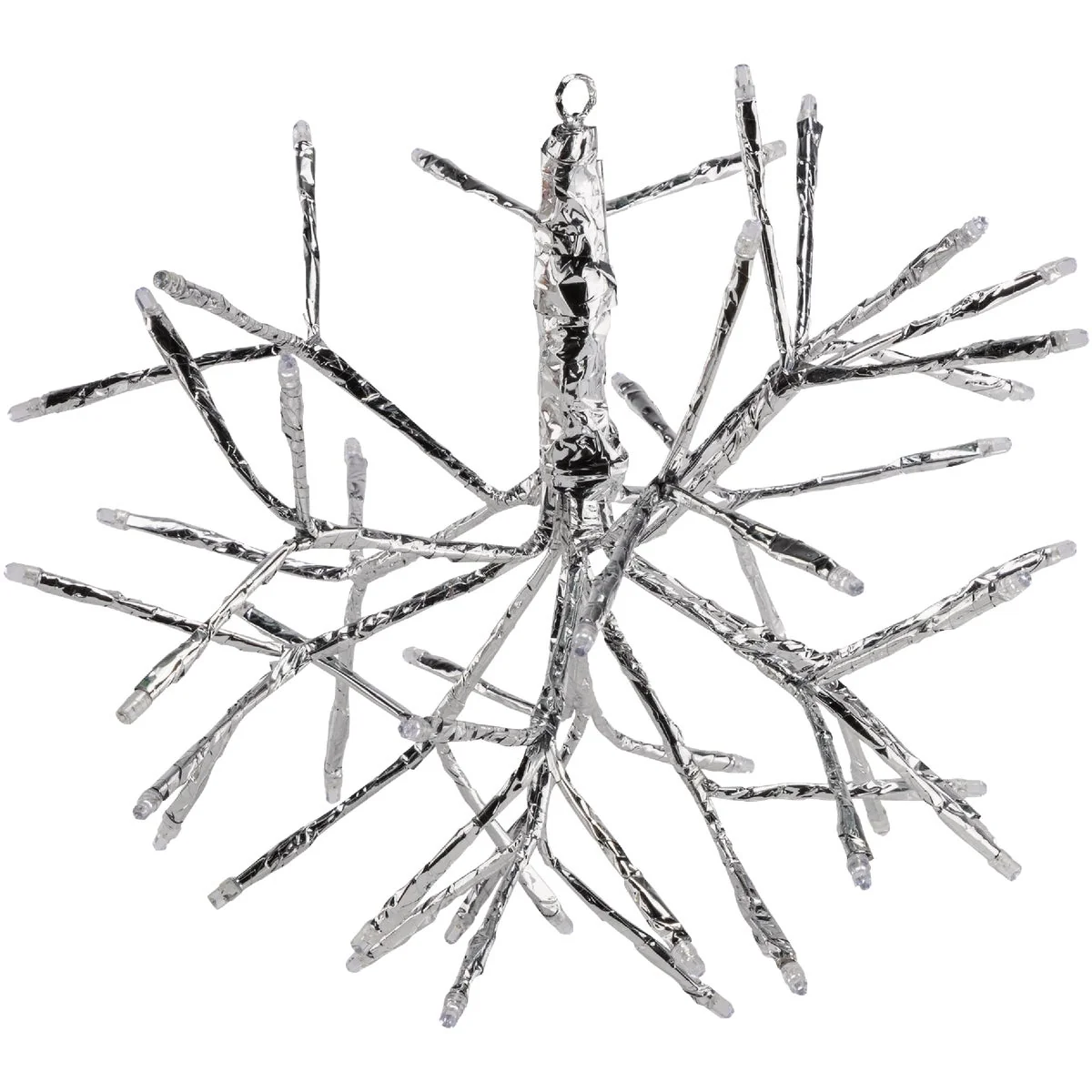 Natural Alpine 10 In. LED 48-Bulb Cool White Hanging Twig Snowflake Ornament Light Decoration Contemporary