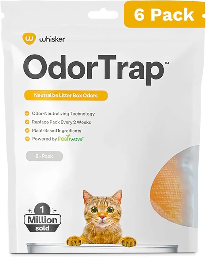 Crafted OdorTrap Pack Refills by Whisker 6 Pack Refill for OdorTrap Pod Pod Not Included Eliminates Litter Box Odors Compatible Traditional Litter Boxes 8.96 Fl Oz Certified