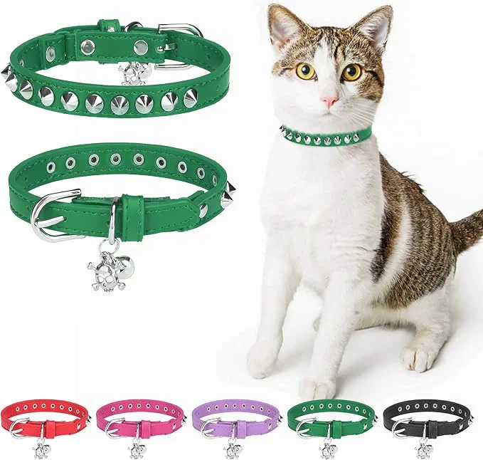 Artisan Leather Cat Collars for Boy Girl Cats Authentic