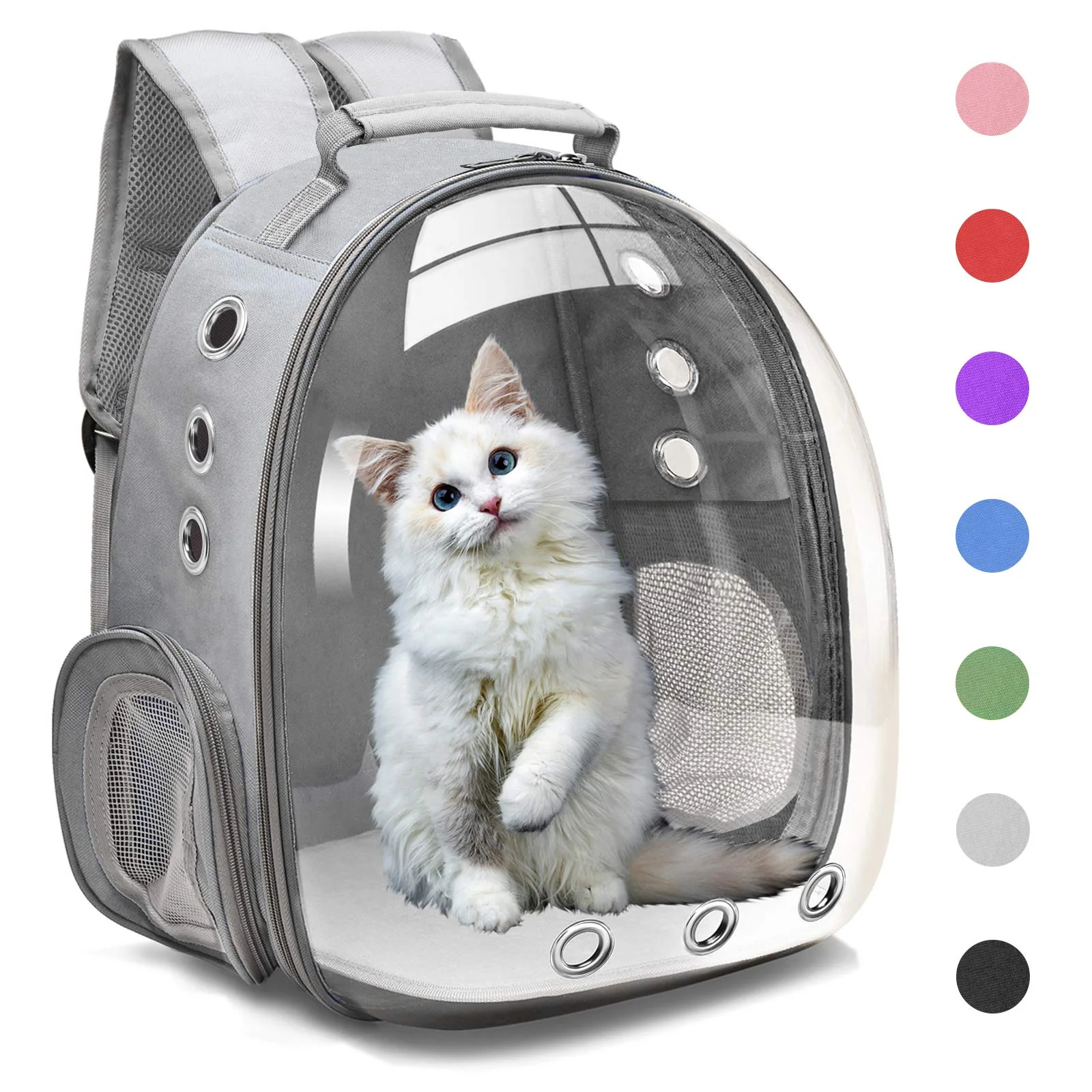 Selected Henkelion Space Capsule Pet Carrier Backpack – Airline- Grey for Small Dogs Cats Professional