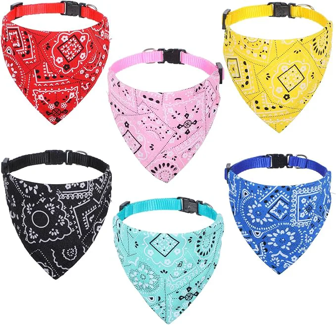 Dependable 6 Pcs Cat Bandana Adjustable Pet Bandana Collars Carefully Designed