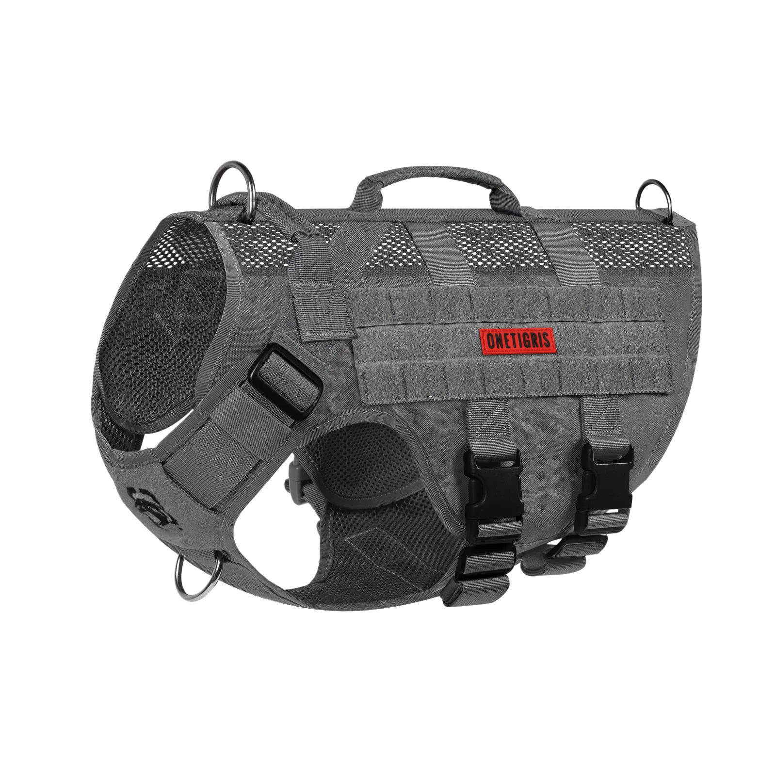 Soft ONETIGRIS Tactical Dog Harness for Medium Dogs — No-Pull Breathable Molle Vest with Handles Trusted