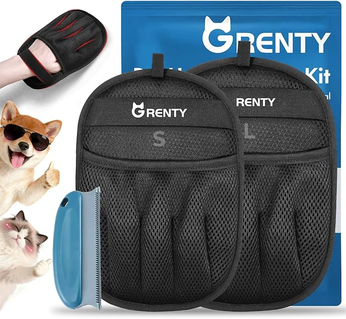 Responsible GRENTY 2 PCS Pet Hair Removal Glove for Dogs Cats Upgraded Five-Finger Electrostatic Pet Hair Remover Pet Hair Removal Tool for Clothing Carpets Sofa Gaps and Car SeatAbout This Environmentally Friendly