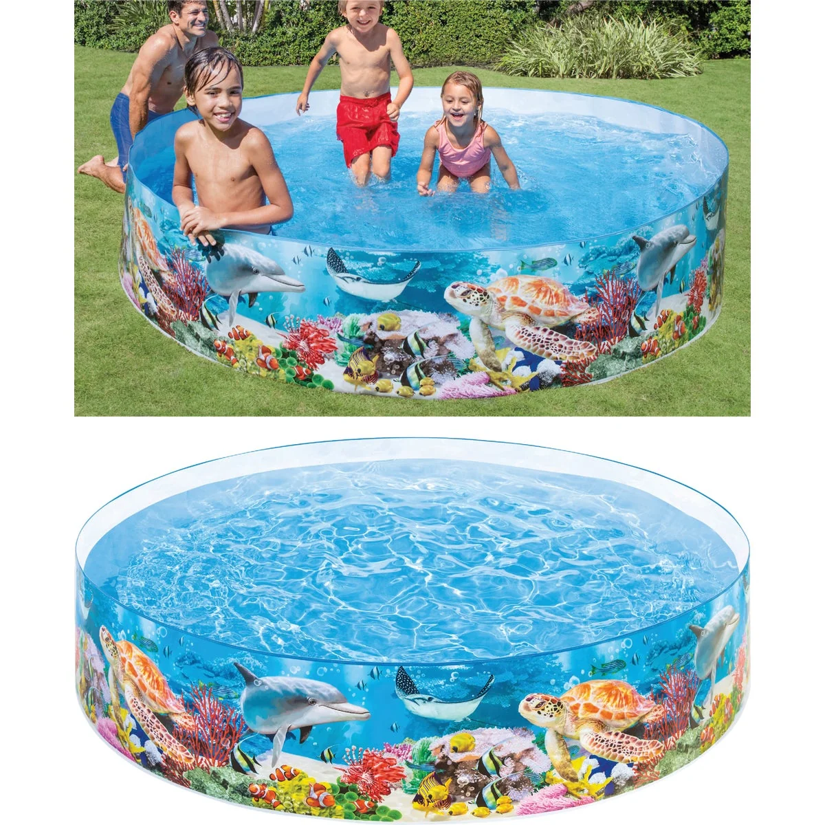 First-Class Intex 18 In. D. x 8 Ft. Dia. Polyethylene Deep Blue Sea Snapset Pool Efficient