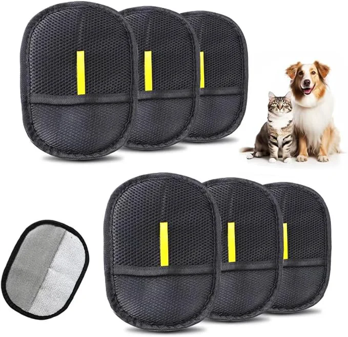 Fashionable 3-Pack Pet Hair Remover Brushing Gloves – Remove Fur from Clothing Furniture Car Seats Bedding Upholstery Classic