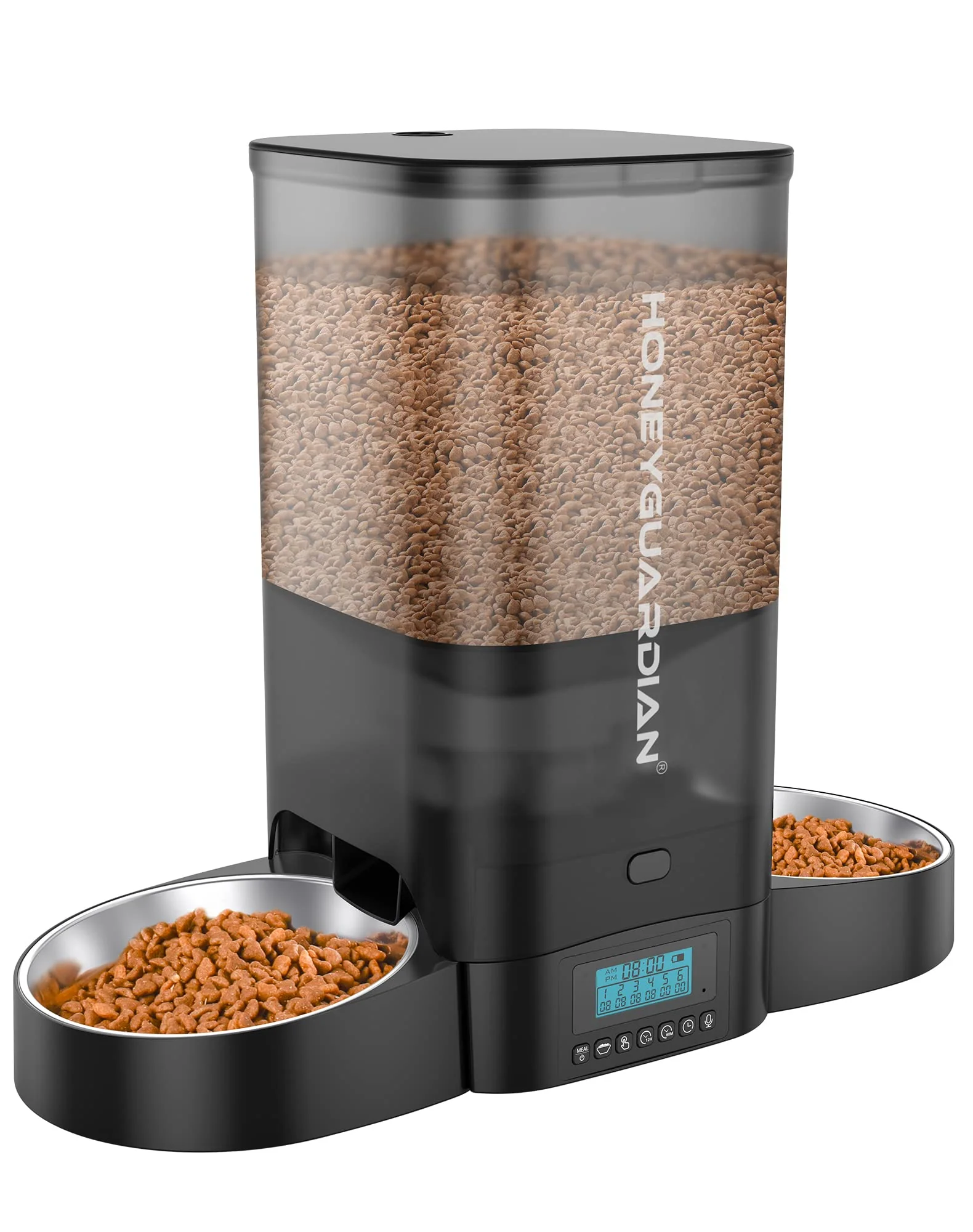 Natural HoneyGuaridan 5L Automatic Cat Feeder for Two Cats Timed Feeding Official