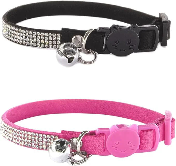 Certified Pack of 2 Rhinestone Cat Collar Breakaway Verified