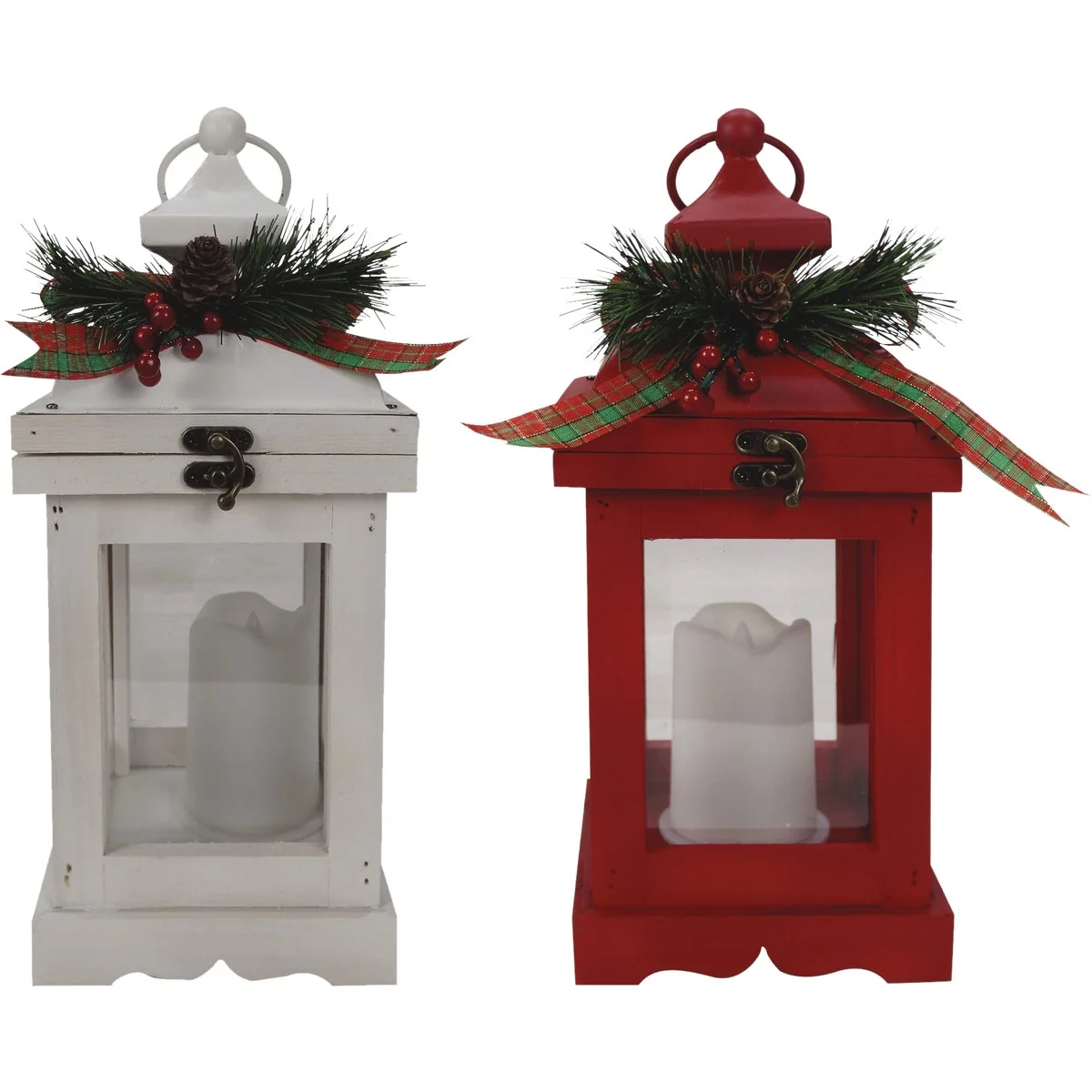 Versatile Alpine 5 In. W. x 14 In. H. x 5 In. L. LED White or Red Christmas Lantern Holiday Decoration Original Design