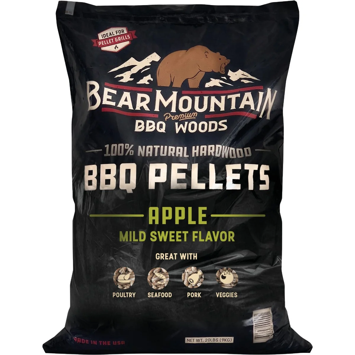 Innovative Bear Mountain BBQ Premium Woods 20 Lb. Apple Wood Pellet Soft