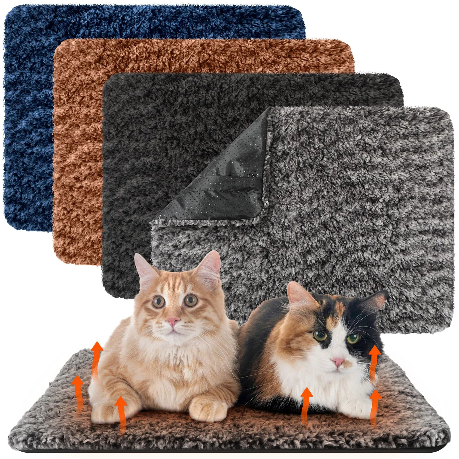 Green Drydiet 4 Pack Self-Warming Cat Pads – 18x24 in Washable Kennel Mat Refined