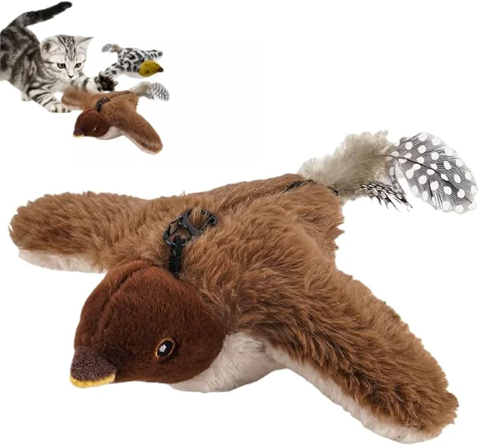 Innovative Interactive Flying Bird cat Toy Remote Control Lanyard Configuration Simulated Bird Sounds cat Toy Suitable for Indoor Cats to Play Electric Simulated pet Toy for Chasing and PlayingAbout This Contemporary