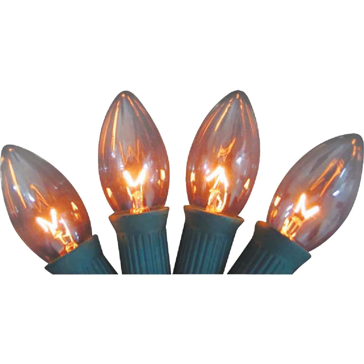 Crafted J Hofert C9 Clear Transparent 125V Light Bulb 4-Pack Green