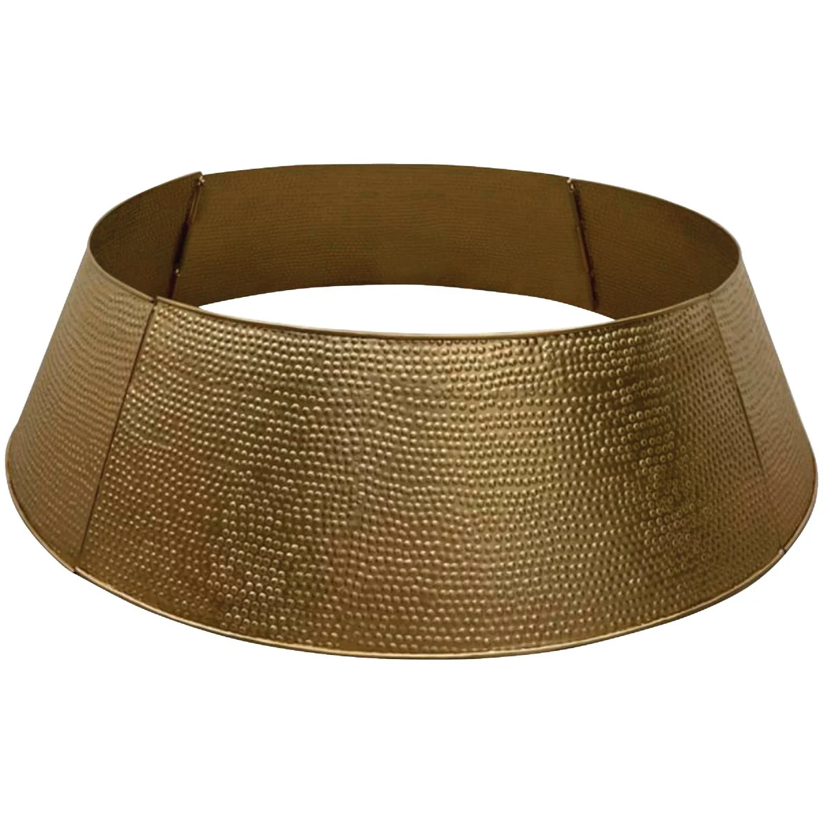 Official 26 In. Dia. Gold Hammered Metal Christmas Tree Collar Reliable