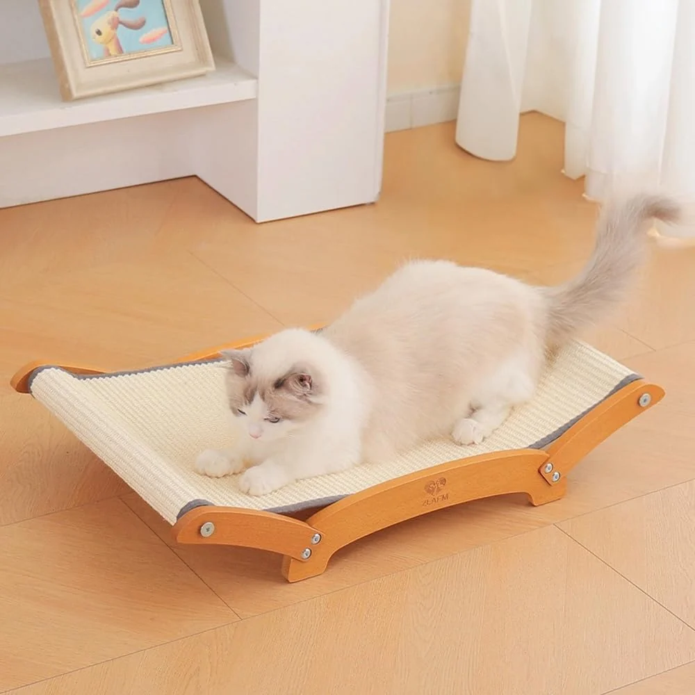 Carefully Designed ZLAFM Extra-Large Sisal Cat Scratcher Bed with Hammock Verified