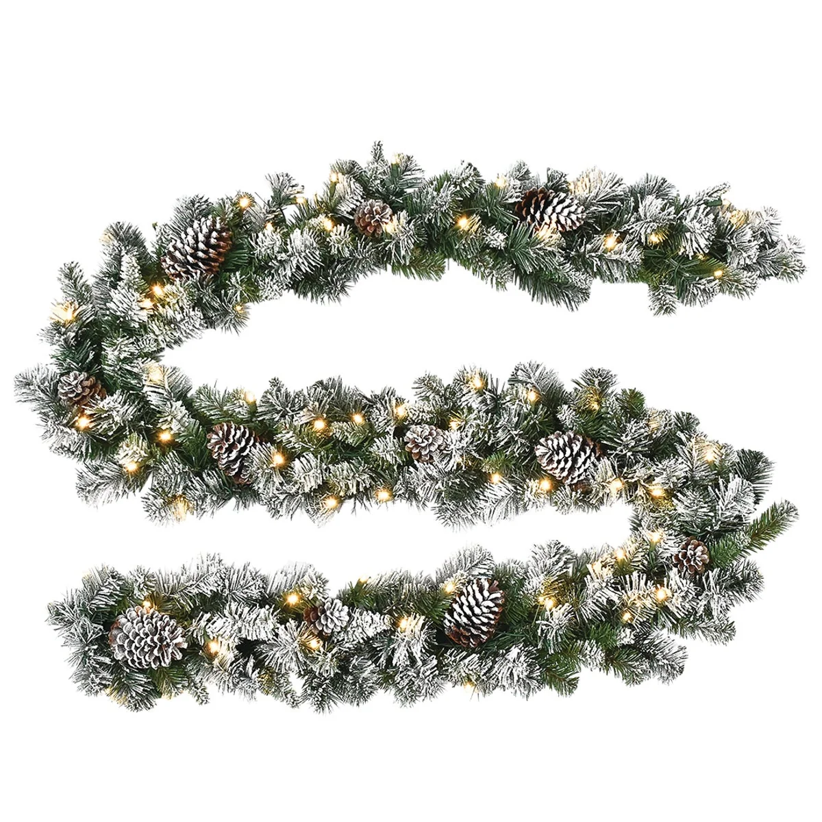 Fine Frosted Forest Morning 9 Ft. Prelit LED Garland High-End