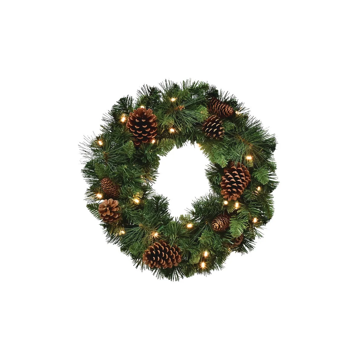 Reliable Clayton 18 In. 25-Bulb Warm White LED Prelit Wreath User-Friendly