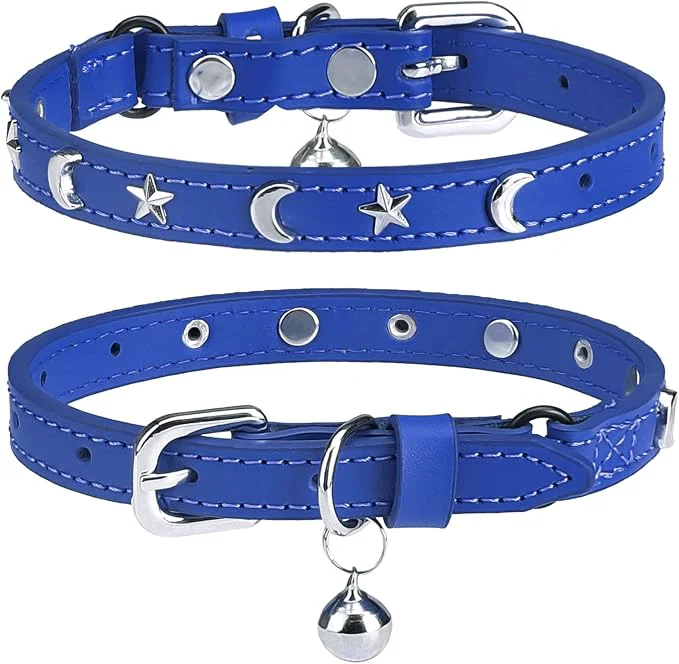 Healthy Leather Cat Collars for Boy Girl Cats Unique
