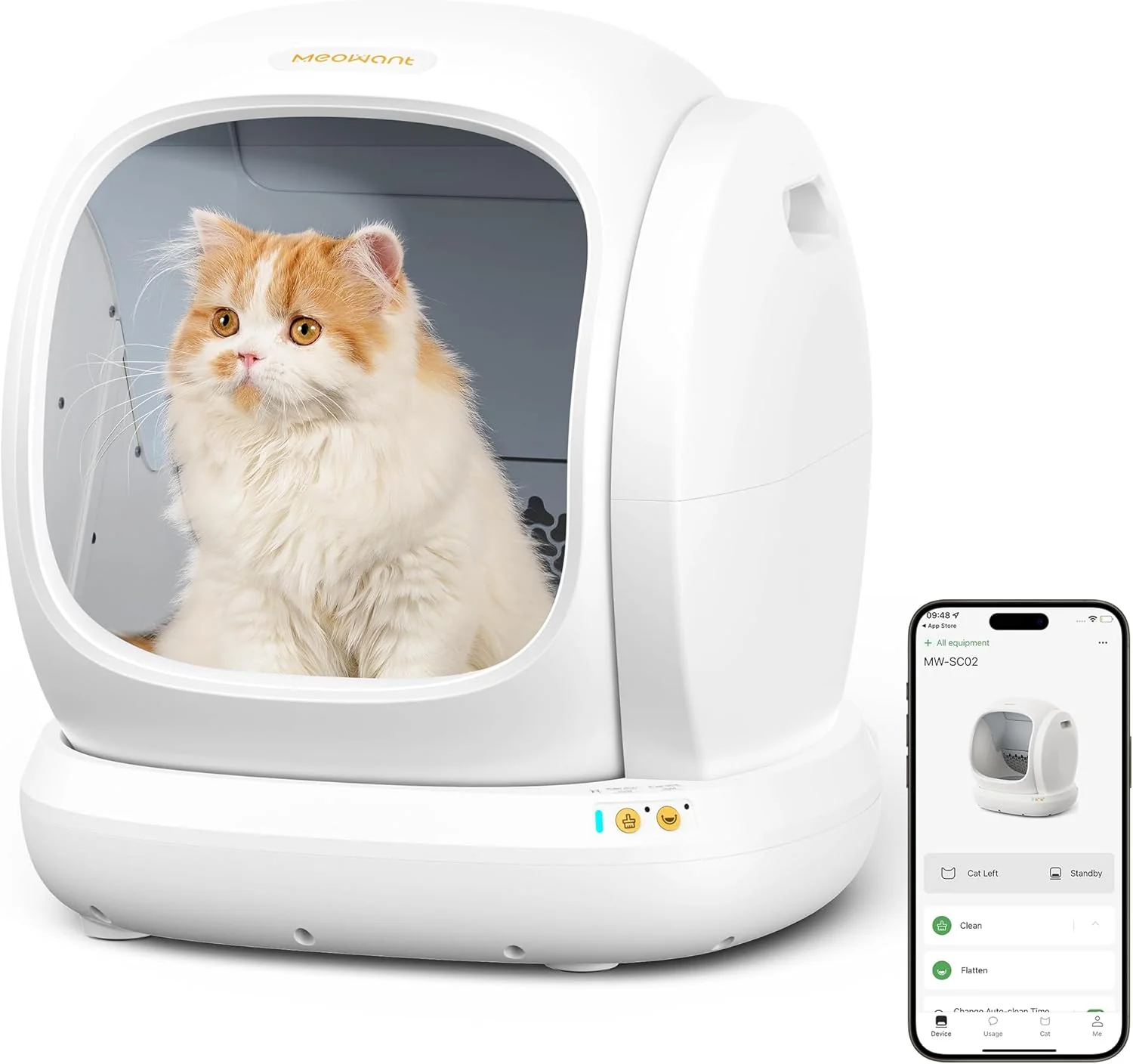 Carefully Designed MeoWant Self Cleaning Cat Litter Box Open-Top Automatic Cat Litter Box with Safety Protection App Control Odor- 75L Large Space for Multiple Cats Authentic