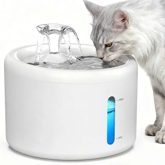 Safe Casfuy W9 Enhanced KDF Multi-Layer Filtration Quiet Dog Cat Water Fountain White 85-ozAbout ThisOverview Proven