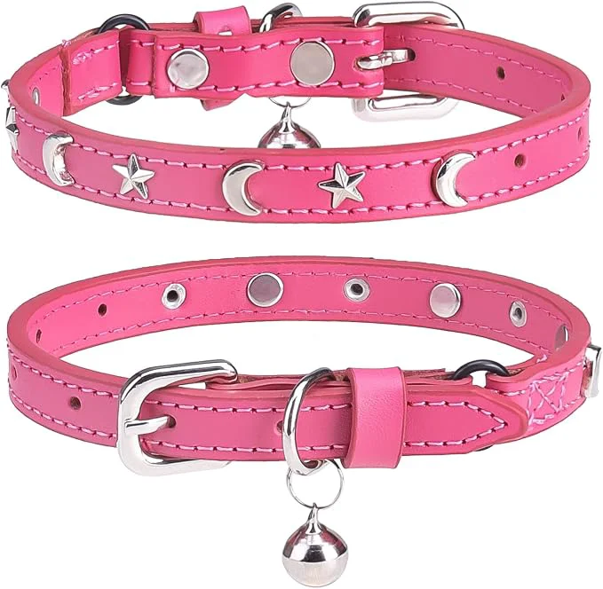 Optimized Leather Cat Collars for Boy Girl Cats Enhanced