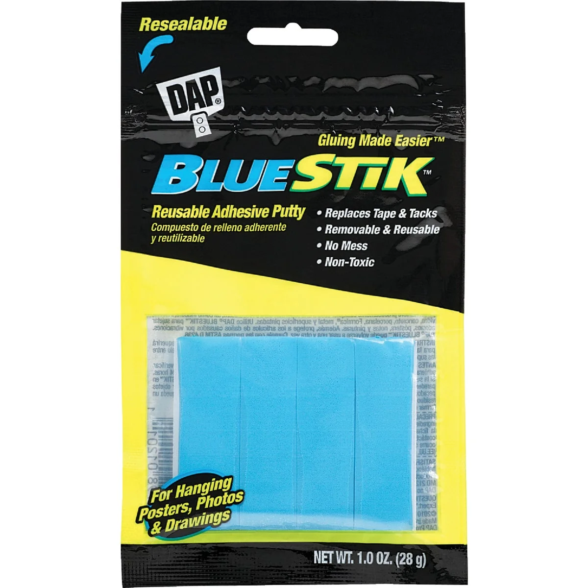 Breathable DAP Blue Stik 1 Oz. Blue Reusable Adhesive Putty Effective