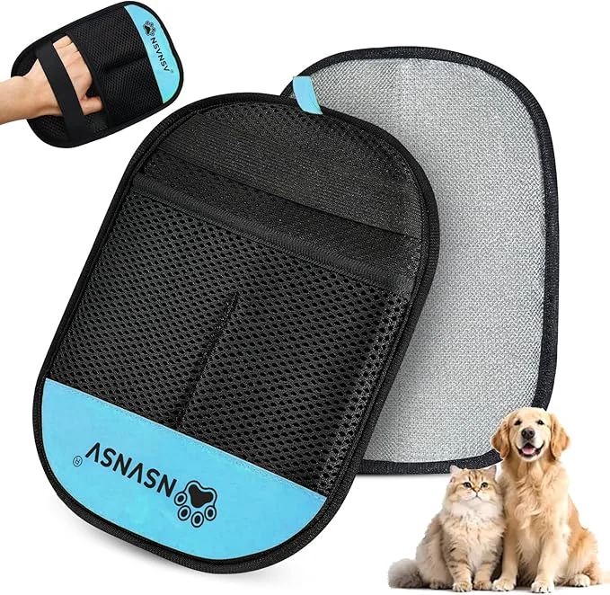 Elegant Pet Hair Removal Glove for Dog and Cat Reusable Pet Hair Remover Brush Pet Hair Removal Tool Pet Grooming Gloves for Couch Clothing Carpet Furniture Car Seats Blue 1pcsAbout This Excellent