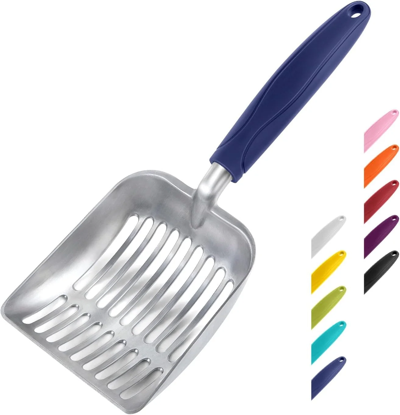 Authentic WePet Cat Litter Scoop Aluminum Alloy Sifter Kitty Metal Scooper Deep Shovel Long Handle Poop Sifting Kitten Pooper Lifter Durable Heavy Duty for Litter Box Powerful