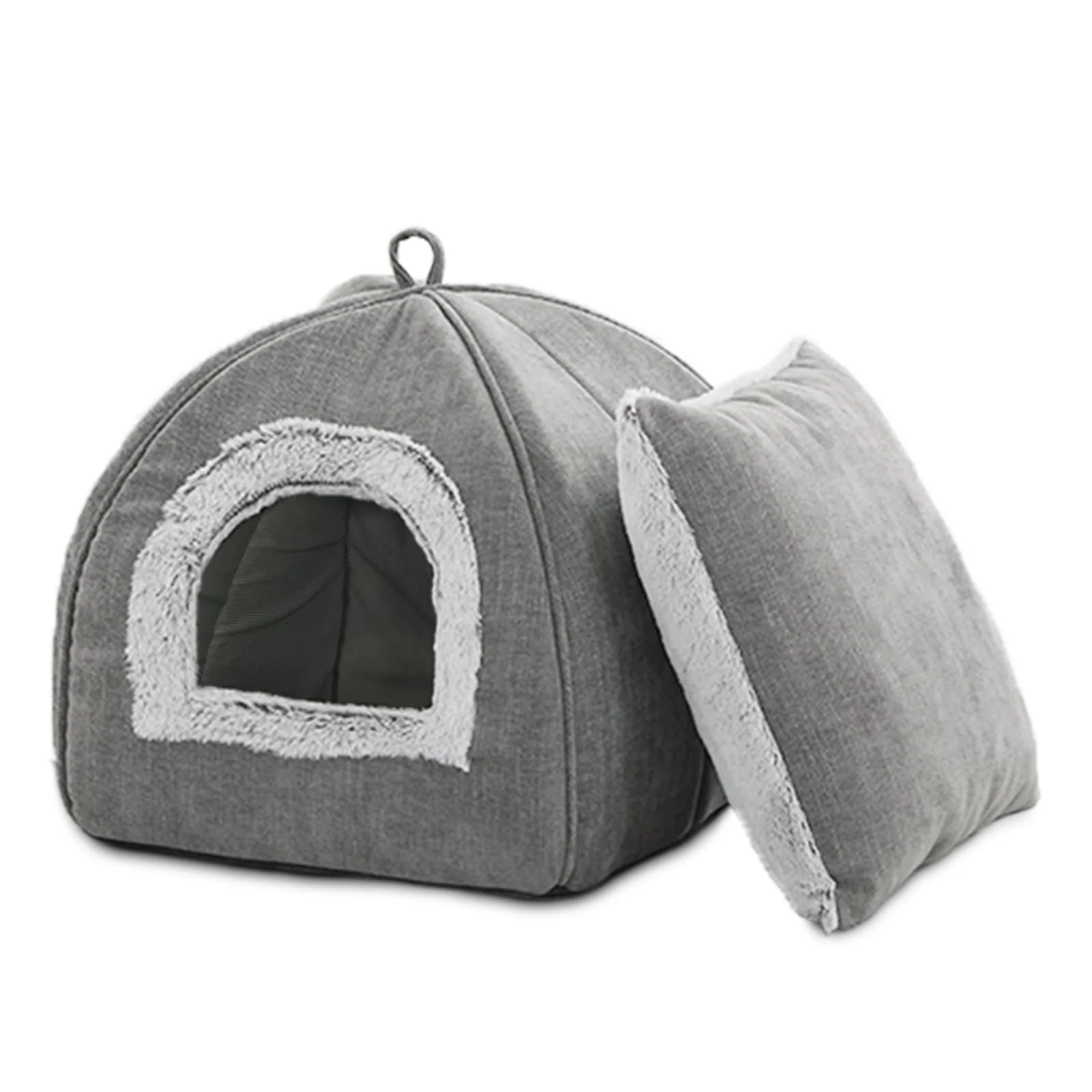 Recyclable WINDRACING Cat Bed Cave – Foldable Washable Anti-Slip Bottom Large Grey Excellent