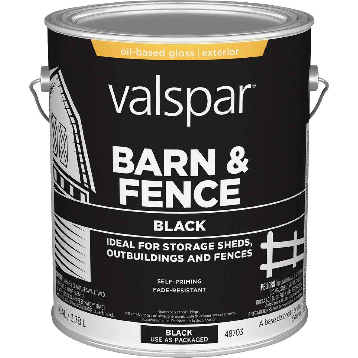 Premium Material Valspar Alkyd Exterior Oil Paint Primer In One Barn Fence Paint Black 1 Gal. Professional