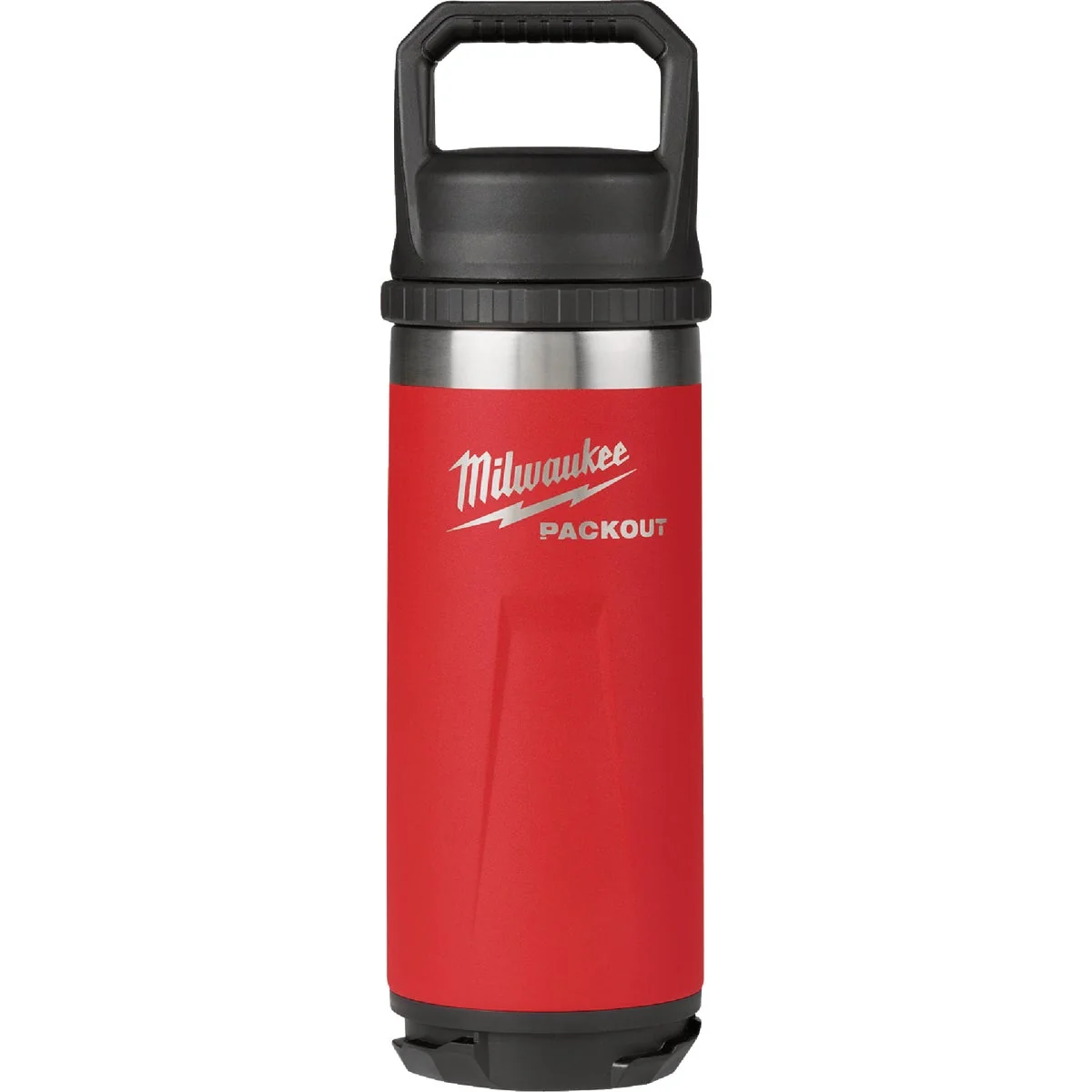 Smart Milwaukee PackOut 18 Oz. Red Insulated Bottle with Chug Lid Next-Generation