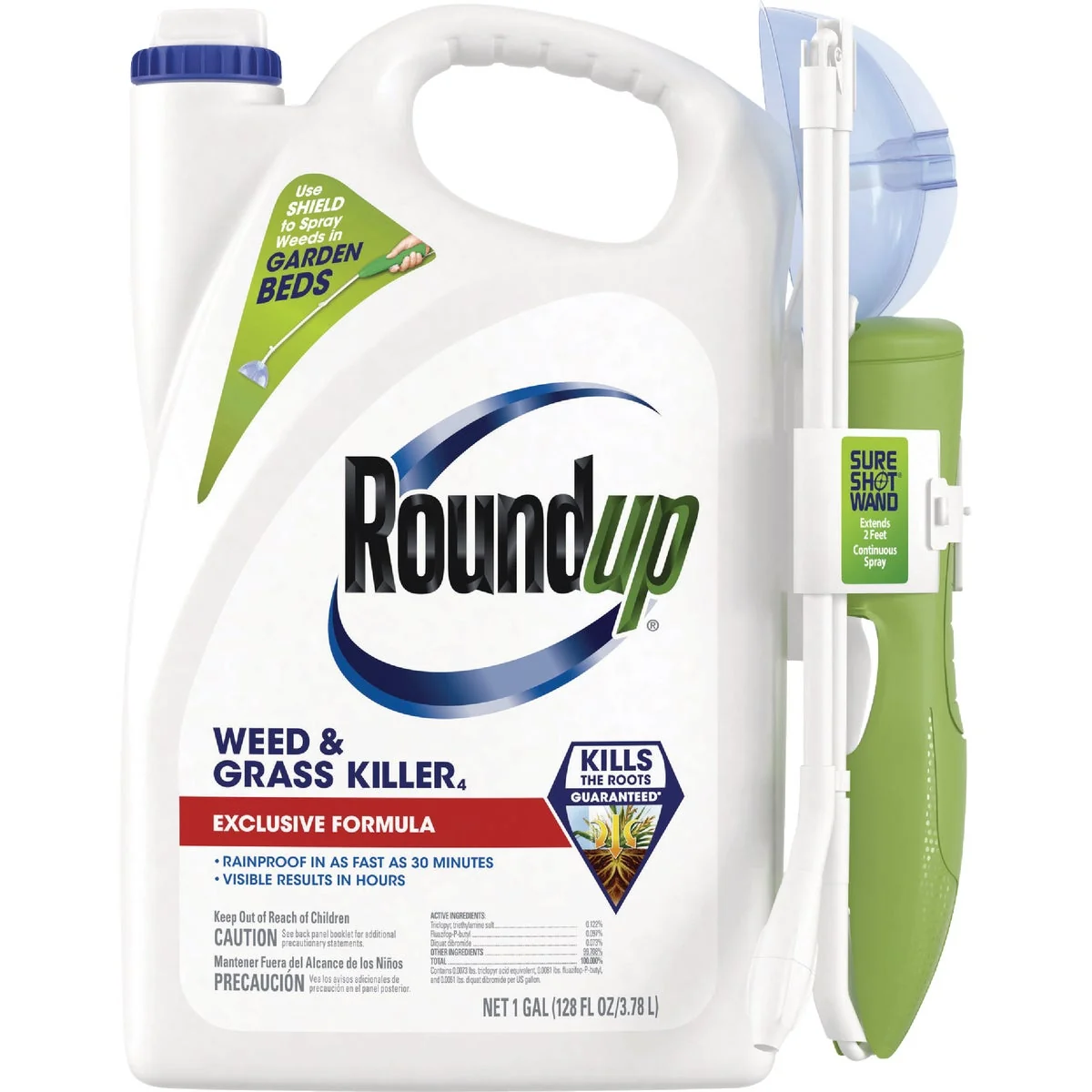 Outstanding Roundup 1 Gal. Exclusive Formula Weed Grass Killer with Sure Shot Wand Trusted