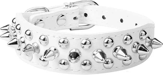 Premium Spiked Dog Collar Soft Pu Leather Mushrooms Rivet Spike Studded Puppy Selected