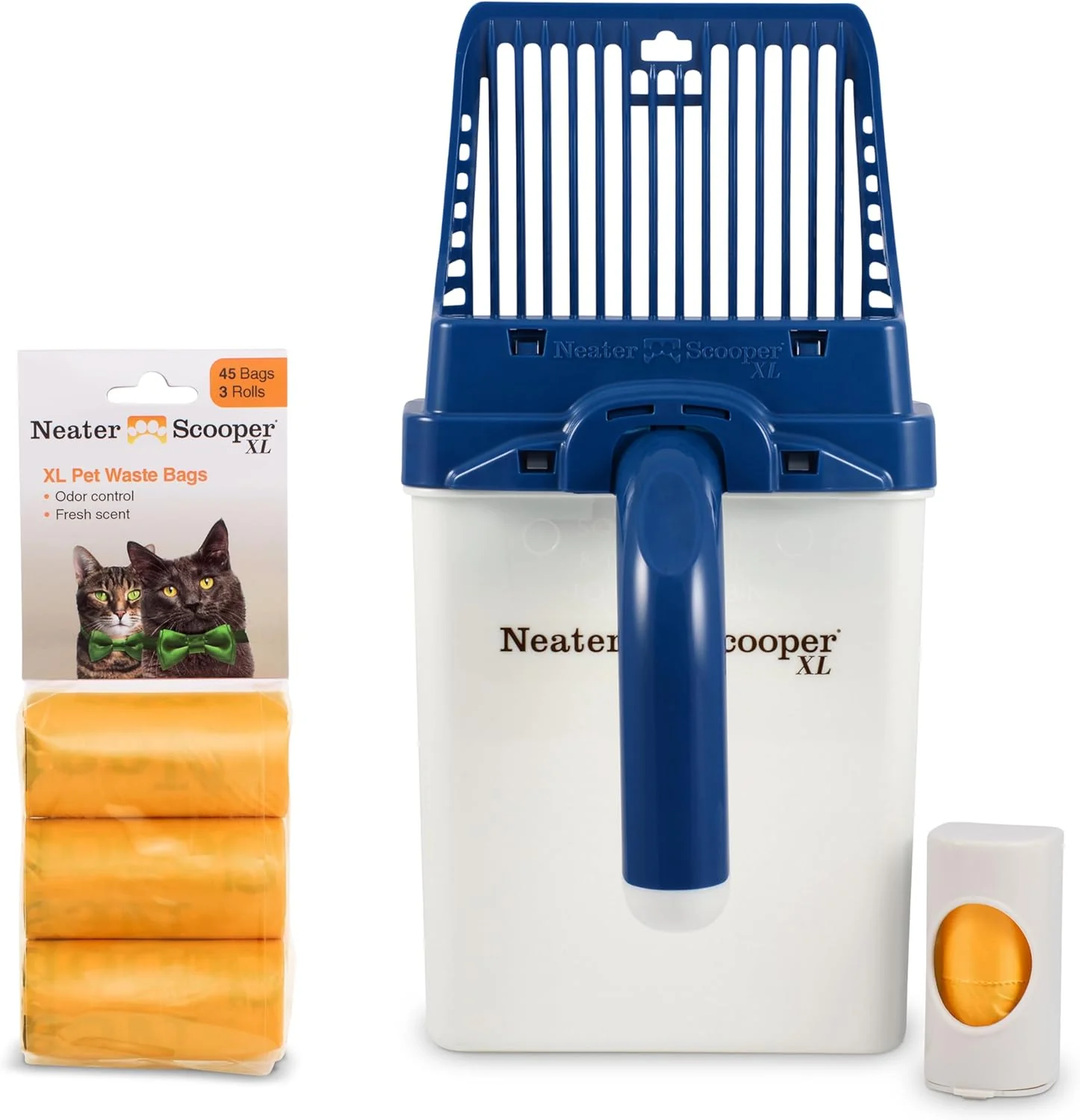 Exclusive Neater Pet Brands Neater Scooper XL Cat Litter Scoop 60 Refill Bags – Extra-Large Capacity Mess- Cat Litter Scooper with Bag for Large Multiple Cats Spill-Proof Litter Box Scooper with Holder Responsible