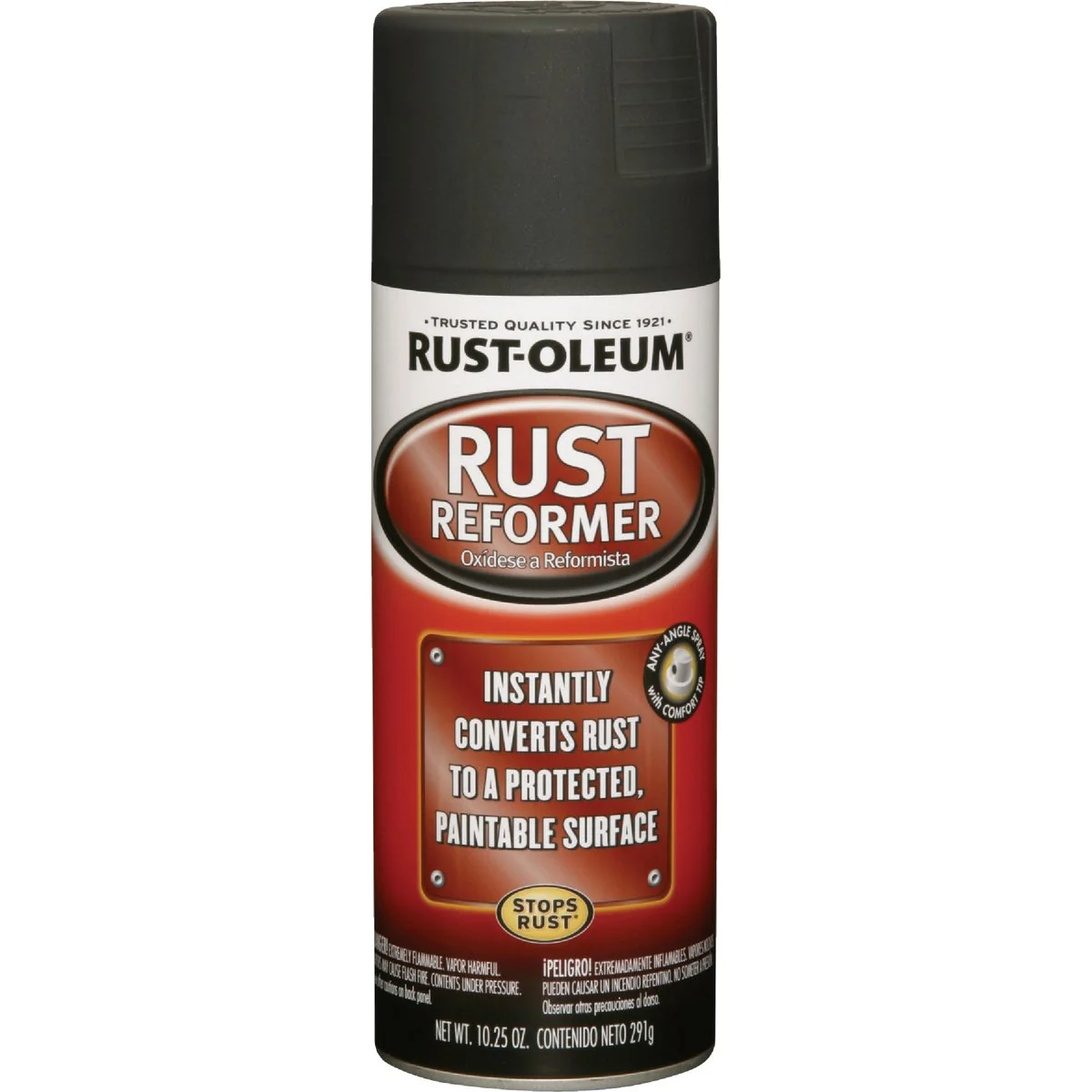 Durable Rust-Oleum Stops Rust Automotive 10.25 Oz. Flat Black Rust Reformer Innovative